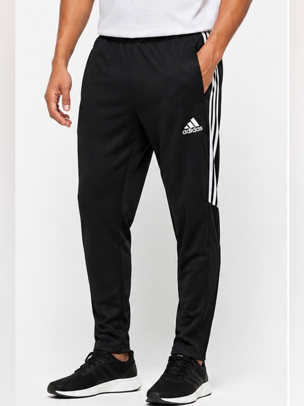 Adidas Tiro Track Pants Mens XL Black Soccer Joggers 3 Stripe Athletic